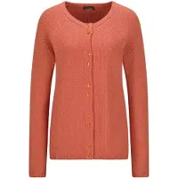 Goldner Strickjacke "Cardigan aus Baumwolle, Rundhals" Piqué-Optik