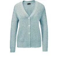 Goldner Strickjacke "Langarm Strickjacke mit V-Ausschnitt" Multicolor-Bändchengarn