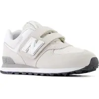 New Balance Unisex für Kinder. PV574V1 574 Hook & Loop Sneaker, grau (34.5), Wohnung, Klettverschluss, Sportlich, Kinderbekleidung