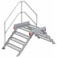 Euroline 512 Überstieg 45° 1000mm Stufenbreite 2x4 Stufen Stahl Gitterrost