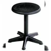 Proregal Drehspindel-Hocker Atlanta | Sitzhöhe 41-60cm | Tragfähigkeit 110kg | Kunststoffsitz | Platzsparendes Kunststof-Fußkreuz & Gleiter | Schwarz