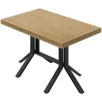 GGM Möbel KE | Bistro Tisch | B:T 120 x 70 cm | H 78 cm | Eiche | Gestell: Schwarz