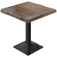 GGM Möbel PPY | Bistro Baumkanten Tisch | Quadratisch | 70 x 70 x 81 cm | Walnuß / Schwarz