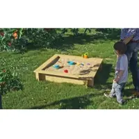 Meingartenversand.de Sandkasten zum selber bauen Mario - 120 x 120 x 25 cm - aus kesseldruckimprägniert Kiefern/Fichtenholz - Bausatz inklusive Montagematerial