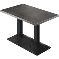 GGM Möbel BPY | Bistro Tisch | 110 x 60 x 78,5 cm | Quadratisch | Edelstahl Rand | Wenge / Schwarz