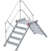 Euroline 512 Überstieg 45° 1000mm Stufenbreite 2x5 Stufen Alu gerieft