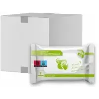 MaiMed MyClean HB Flowpack Händedesinfektionstücher, getränkt 79770 , 1 Karton = 63 Packung à 15 Tücher, Maße: 20 x 12 cm