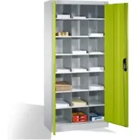 C+P Aktenschrank Acurado mit Drehtüren, innen 21 Gefache, H1950xB930xT400mm Front Viridingrün Korpus Lichtgrau