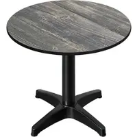 GGM Möbel CPBL | HPL Bistro Tisch | Ø:H 60 x 78 cm | Rustikal Kiefer / Aluminium | Klappbar + Zusatzgewicht | Rund