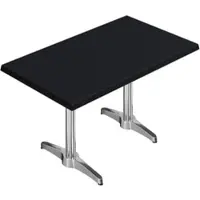 GGM Möbel WBC | Bistro Außen Tisch | B: T: H: 120 x 70 x 80,5 cm | Schwarz / Aluminium | Rechteckig | Verbinder