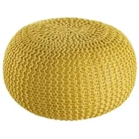 Amagohome Pouf Outdoor ø 55 o. 45cm Bodenkissen Sitzpouf Hocker wetterfest pflegeleicht & nachhaltig : ø 55 cm gelb - freesia