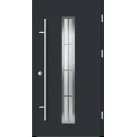Haustuerenland.de Aluminium Landhaustür "AURORA" 82 mm RC2 8 Sprossenfelder Anthrazit RAL 7016 beidseitig außen öffnend DIN rechts