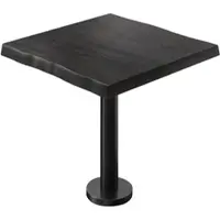 GGM Möbel PML | Bistro Baumkanten Tisch | Quadratisch | 70 x 70 x 77 cm | Wenge Schwarz / Schwarz