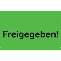 König Werbeanlagen Papieretikett, Freigegeben! - Rolle à 500 Stk - 50x20 mm Papier selbstklebend