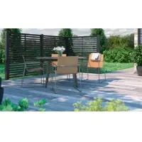 Meingartenversand.de Holz Terrassenwand Kyoto - Schwarz - aus Kiefer / Fichte – Terrassenzaun 160 x 160 cm – Terrassenabtrennung – Terrassensichtschutz für Gärten