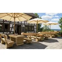 Meingartenversand.de Baumstamm Tisch 170 cm - Rustikaler Gartentisch aus Fichte – robuster Holztisch für den Garten – traditioneller Terrassentisch