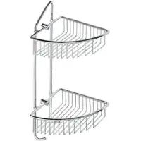 BRILLANTBAD BYTRO Doppeleckseifenkorb Messing Chrom poliert 205x220x500 mm für Bad & WC >> zum Bohren