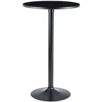 KADIMA DESIGN Stehtisch – Schwarz, Ø 60 cm, Metall/Holz, 100 cm hoch, modern