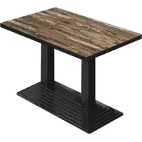 GGM Möbel BPY | Bistro Tisch | 130 x 80 x 78,5 cm | Quadratisch | Schwarzer Rand | Vintage Old / Schwarz