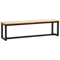 KADIMA DESIGN Esszimmerbank Massivholz Metall Loft-Stil ohne Lehne, Akazie 120x40x45 cm