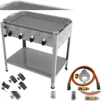 ChattenGlut ChattenTec Professional doppelwandiger Gastrobräter 4-flammig Standgerät 16 kW, Flüssiggas 815x530x830 mm mit Gewerberegler und Pfanne