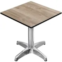 GGM Möbel CPBL | HPL Bistro Tisch | B:T:H 60 x 60 x 78 cm | Eiche / Aluminium | Klappbar + Zusatzgewicht | Quadratisch