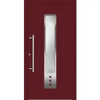 Haustuerenland.de Smarte Haustür "GLORIA" 79 mm RC2 mit Fingerprint Weinrot RAL 3005 beidseitig innen öffnend DIN links