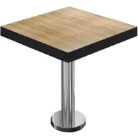 GGM Möbel BML | Bistro Tisch | 80 x 80 x 77 cm | Quadratisch | Schwarzer Rand | Eiche / Edelstahl