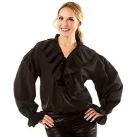 Buttinette Damen-Rüschenbluse, schwarz