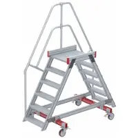Euroline 512 mobiler Überstieg 60° Stufenausführung Alu gerieft Stufenbreite 600mm 6 Stufen