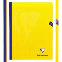 Clairefontaine 5x Notizbuch Mimesys, Fadenbindung, 24x32 cm, 96 Blatt 90g, französische Lineatur Seyès, Einband aus Polypropylen - Gelb 349341C