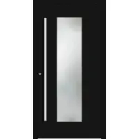 Haustuerenland.de Aluminium Haustür RC2 "BENJA" 90 mm Signalschwarz RAL 9004 beidseitig innen öffnend DIN links