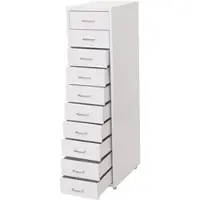 Proregal Rollcontainer Housten 110x28x41cm 10 Schubladen Weiß