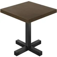 GGM Möbel KC | Bistro Tisch | B:T 70 x 70 cm | H 78 cm | Walnuß | Gestell: Schwarz | Säule: 8 x 8 cm