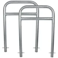 Baumarktplus 2 x Fahrradanlehnbügel 78 x 115 cm Stahl feuerverzinkt Ø 60 mm grau Einbetonieren Fahrradständer Parker Typ H