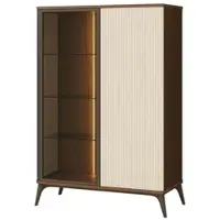 Möbel Kraft Vitrine , beige , Maße (cm): B: 103 H: 162