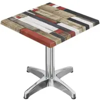GGM Möbel WBC | Bistro Außen Tisch | B:T:H 60 x 60 x 80,5 cm | Vintage Bunt / Aluminium | Quadratisch