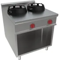 EURAST - Wok mit 2 gasflammen auf ständer - 800x900x900 mm - 28 Kw - 32A8209L