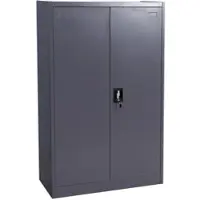 Proregal Aktenschrank | HxBxT 140x90x40cm | 2 Türen abschließbar Metall | Dunkelgrau| Stahlschrank Büroschrank Schrank
