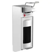 Gelzenleuchter Desinfektionsmittelspender UNI-PRO 10K WV, Kunststoffpumpe 21036 , Aluminium-Gehäuse, weiß beschichtet, 1000 ml, kurzer Hebel