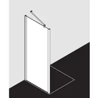 Kermi Pega Seitenwand PETWD09320VUK 93x200cm, silber hochglanz ESG SR Opaco, auf Duschplatz