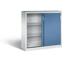 C+P Schiebetürenschrank Acurado, H1200xB1200xT400mm, Front Fernblau, Korpus Lichtgrau (2047-09)