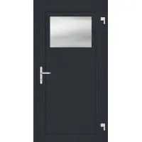 Haustuerenland.de Aluminium Nebeneingangstür "DOROTHEA" 69 mm Anthrazit RAL 7016 außen öffnend DIN rechts