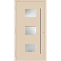 Haustuerenland.de Aluminium Haustür "MARGARETE" 90 mm RC2 Hellelfenbein RAL 1015 beidseitig außen öffnend DIN links