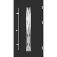 Haustuerenland.de Aluminium Landhaustür "AURORA" 82 mm RC2 Diamant-Applikationen Anthrazit Eisenglimmer DB 703 beidseitig außen öffnend DIN rechts