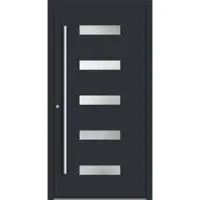 Haustuerenland.de Aluminium Haustür nach Maß "AGADA" 90 mm RC2 Anthrazit RAL 7016 innen öffnend DIN links