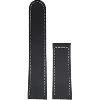 Bosal Oris Leder Lederarmband 22mm/20mm 0752219NB - schwarz,weiße Ziernaht