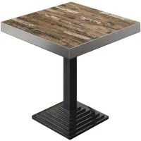 GGM Möbel BPY | Bistro Tisch | 80 x 80 x 81 cm | Quadratisch | Edelstahl Rand | Vintage Old / Schwarz