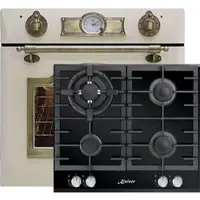 Kaiser Herd-set / Elektro Einbau Backofen EH 6355 ElfEm 67L + KCG 6380 Gaskochfeld 60cm