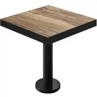 GGM Möbel BML | Bistro Tisch | 60 x 60 x 77 cm | Quadratisch | Schwarzer Rand | Sheesham / Schwarz